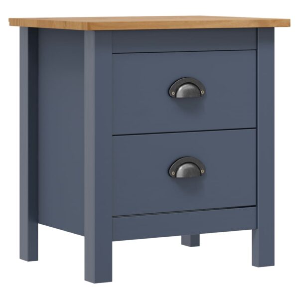 vidaXL Bedside Cabinets Hill 2pcs Gray 18.1"x13.8"x19.5" Pine Wood - Image 2