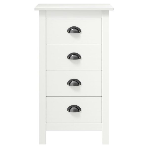 vidaXL Sideboard Hill White 18.1"x13.8"x31.5" Solid Pine Wood - Image 2