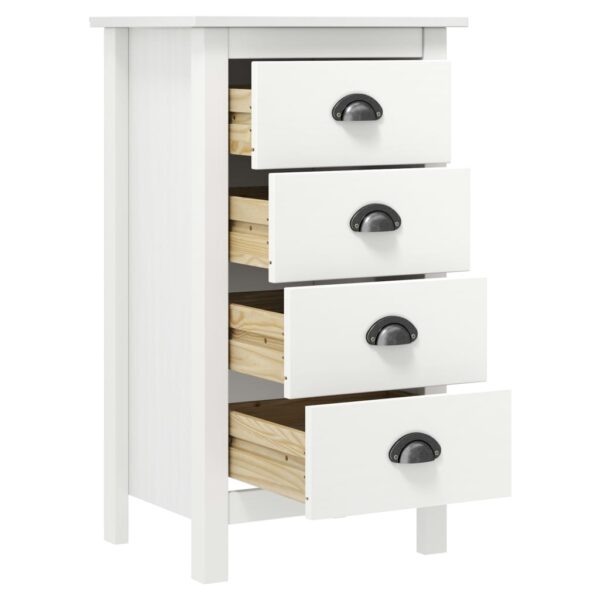 vidaXL Sideboard Hill White 18.1"x13.8"x31.5" Solid Pine Wood - Image 3