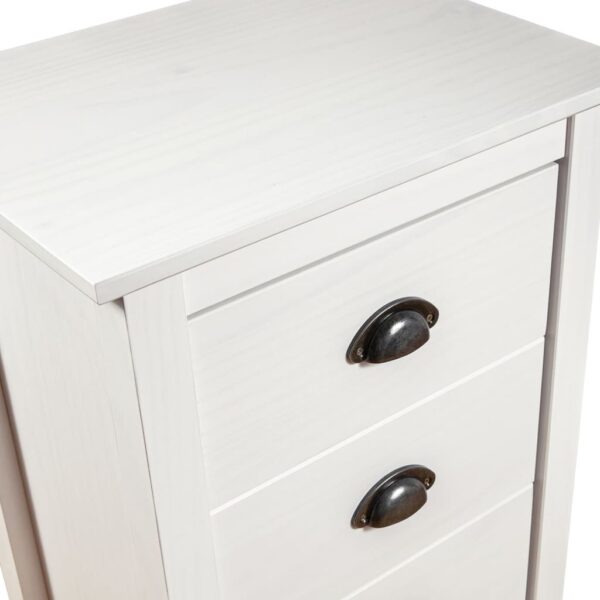 vidaXL Sideboard Hill White 18.1"x13.8"x31.5" Solid Pine Wood - Image 6