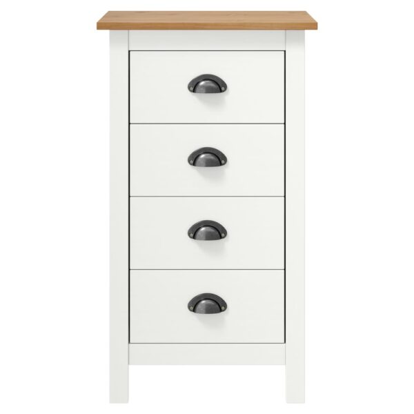 vidaXL Sideboard Hill White 18.1"x13.8"x31.5" Solid Pine Wood - Image 2