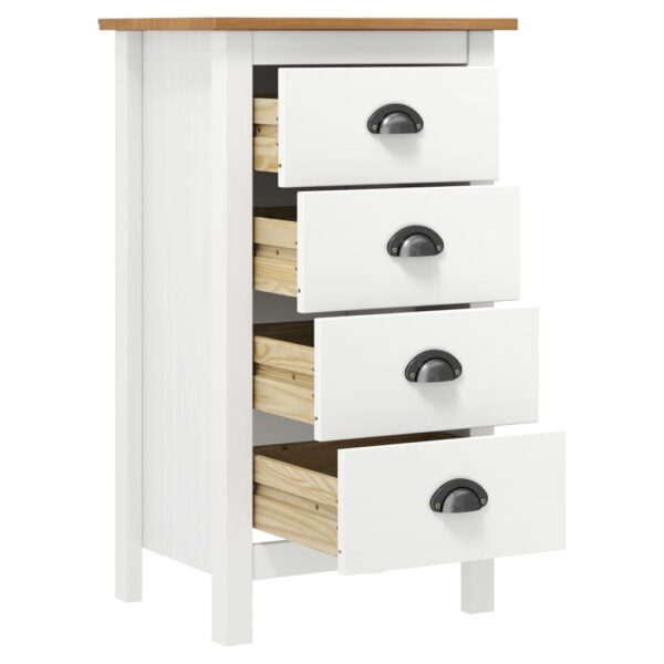 vidaXL Sideboard Hill White 18.1"x13.8"x31.5" Solid Pine Wood - Image 3