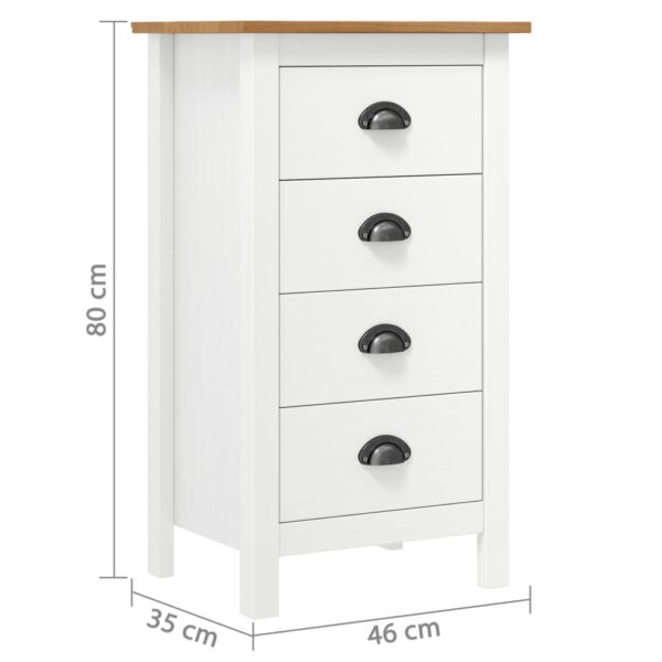 vidaXL Sideboard Hill White 18.1"x13.8"x31.5" Solid Pine Wood - Image 7