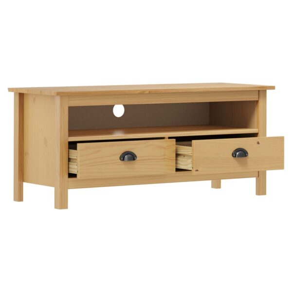 vidaXL TV Stand Hill Honey Brown 43.3"x15.7"x18.5" Solid Pine Wood - Image 3