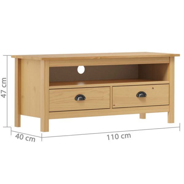 vidaXL TV Stand Hill Honey Brown 43.3"x15.7"x18.5" Solid Pine Wood - Image 4