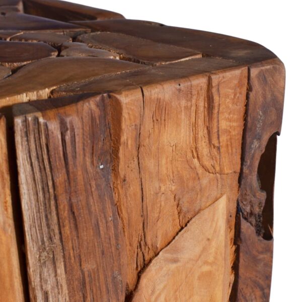 vidaXL Side Table 11.8"x11.8"x31.5" Solid Teak Wood - Image 3