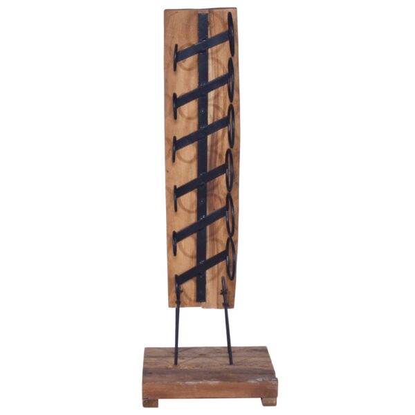 vidaXL Wine Rack for 6 Bottles 13.8"x13.8"x39.4" Solid Teak Wood - Image 2