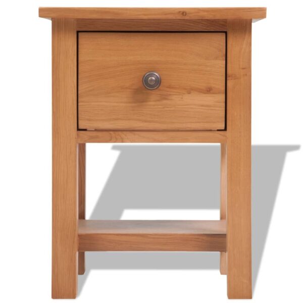 vidaXL Nightstands 2 pcs 14.2"x11.8"x18.5" Solid Oak Wood - Image 4