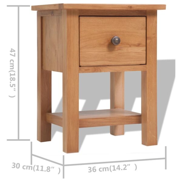 vidaXL Nightstands 2 pcs 14.2"x11.8"x18.5" Solid Oak Wood - Image 7