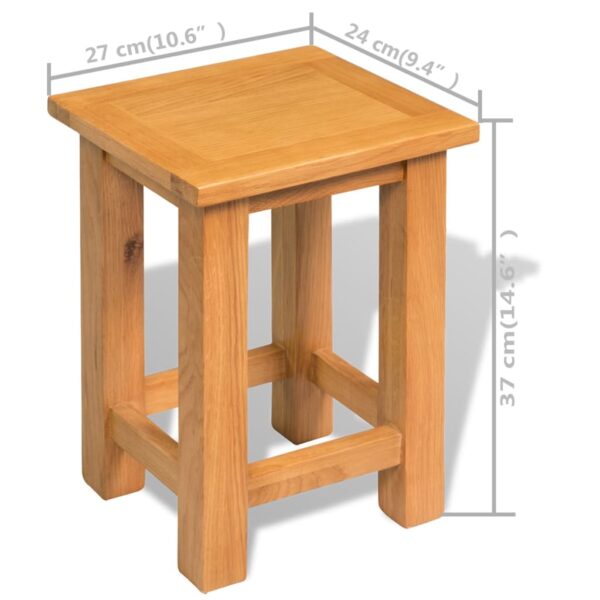 vidaXL End Tables 2 pcs 10.6"x9.5"x14.6" Solid Oak Wood - Image 6