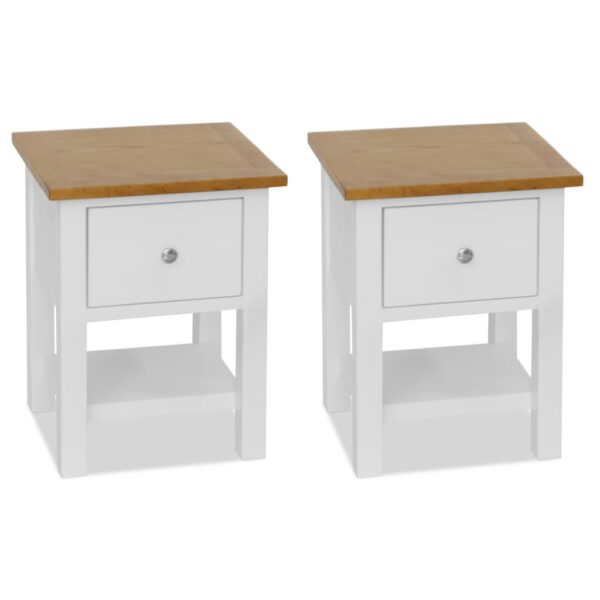 vidaXL Nightstands 2 pcs 14.2"x11.8"x18.5" Solid Oak Wood