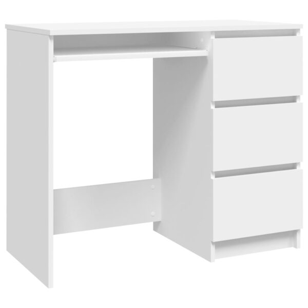 vidaXL Desk White 35.4"x17.7"x29.9" Engineered Wood - Image 2