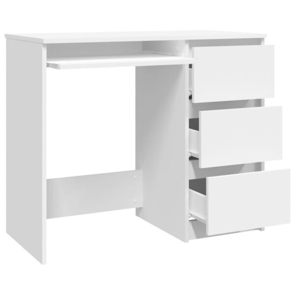 vidaXL Desk White 35.4"x17.7"x29.9" Engineered Wood - Image 4