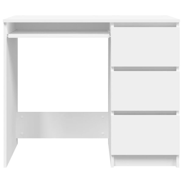 vidaXL Desk White 35.4"x17.7"x29.9" Engineered Wood - Image 5