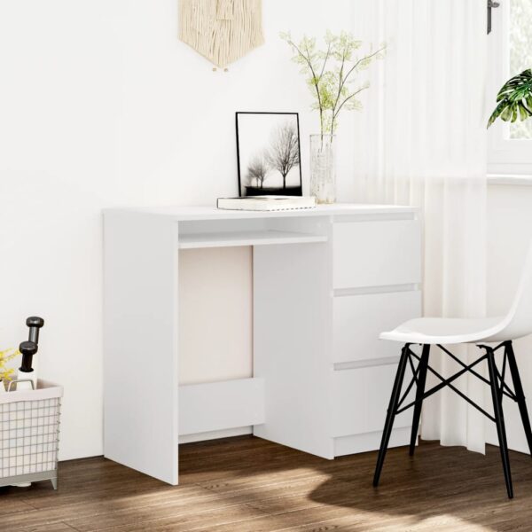 vidaXL Desk White 35.4"x17.7"x29.9" Engineered Wood