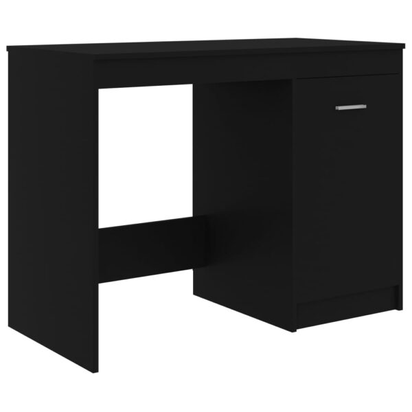 vidaXL Desk Black 39.4"x19.7"x29.9" Engineered Wood - Image 2