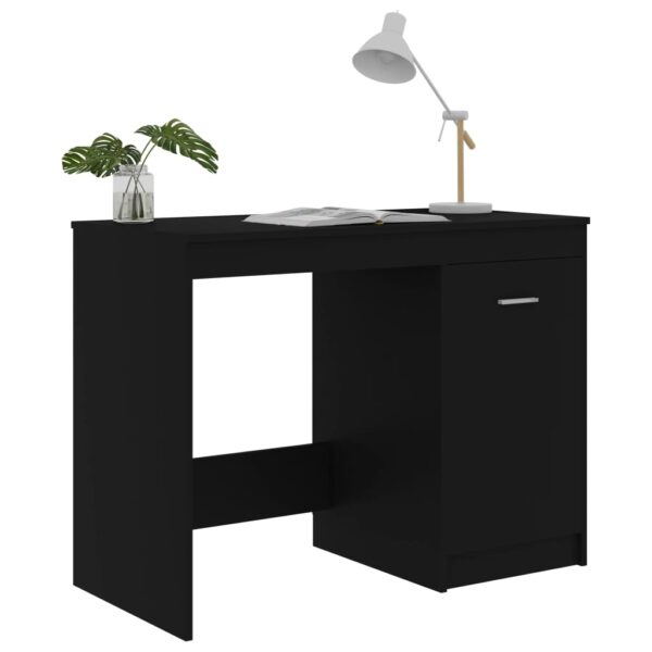 vidaXL Desk Black 39.4"x19.7"x29.9" Engineered Wood - Image 5