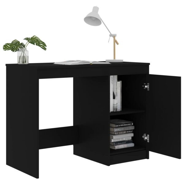 vidaXL Desk Black 39.4"x19.7"x29.9" Engineered Wood - Image 6