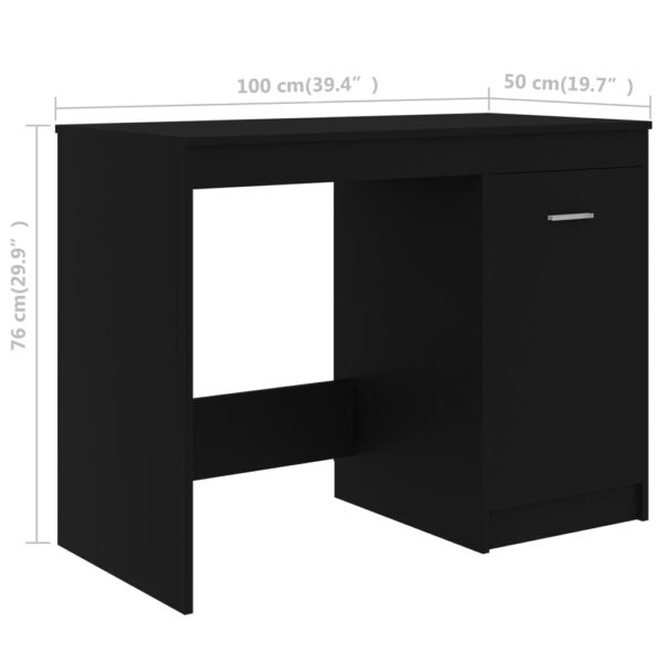 vidaXL Desk Black 39.4"x19.7"x29.9" Engineered Wood - Image 9