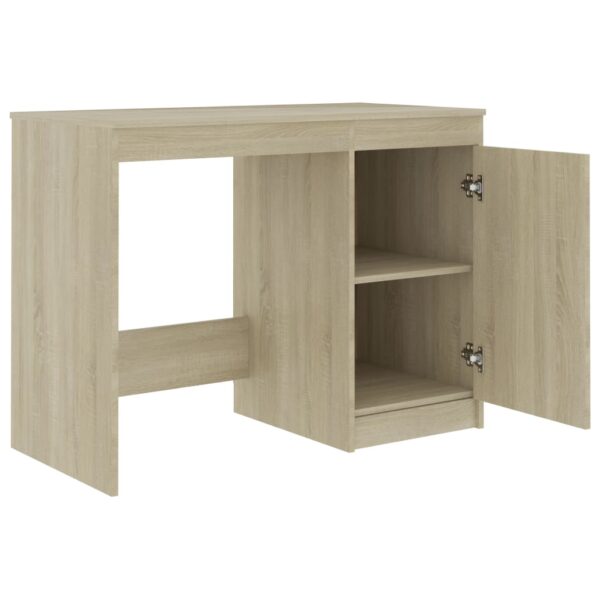 vidaXL Desk Sonoma Oak 39.4"x19.7"x29.9" Engineered Wood - Image 4