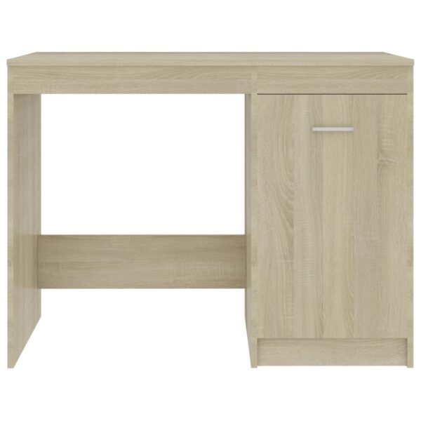 vidaXL Desk Sonoma Oak 39.4"x19.7"x29.9" Engineered Wood - Image 7