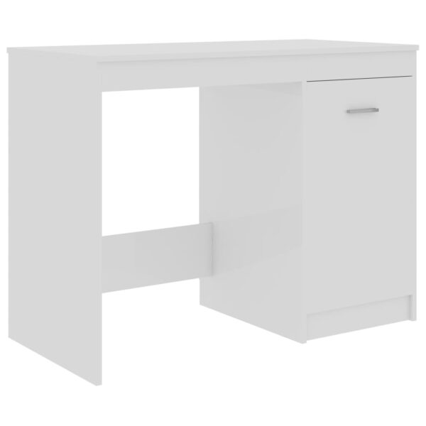 vidaXL Desk High Gloss White 39.4"x19.7"x29.9" Engineered Wood - Image 2