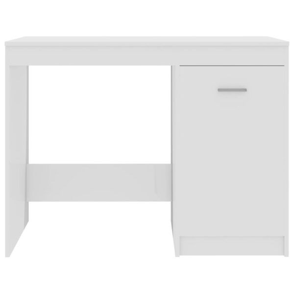 vidaXL Desk High Gloss White 39.4"x19.7"x29.9" Engineered Wood - Image 4