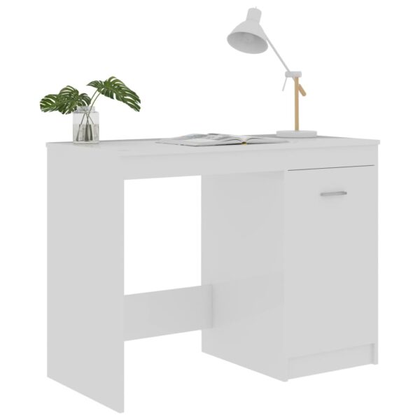 vidaXL Desk High Gloss White 39.4"x19.7"x29.9" Engineered Wood - Image 5