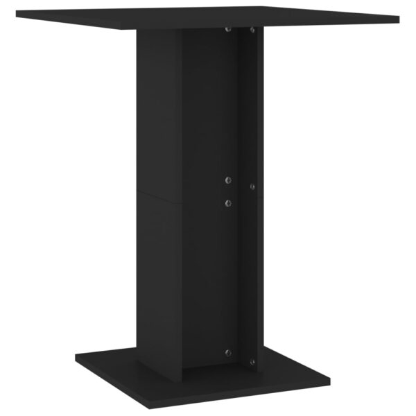 vidaXL Bistro Table Black 23.6"x23.6"x29.5" Engineered Wood - Image 2