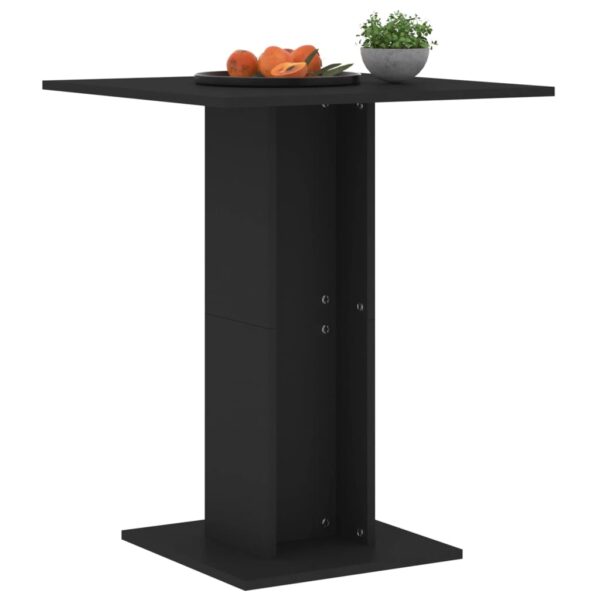 vidaXL Bistro Table Black 23.6"x23.6"x29.5" Engineered Wood - Image 3