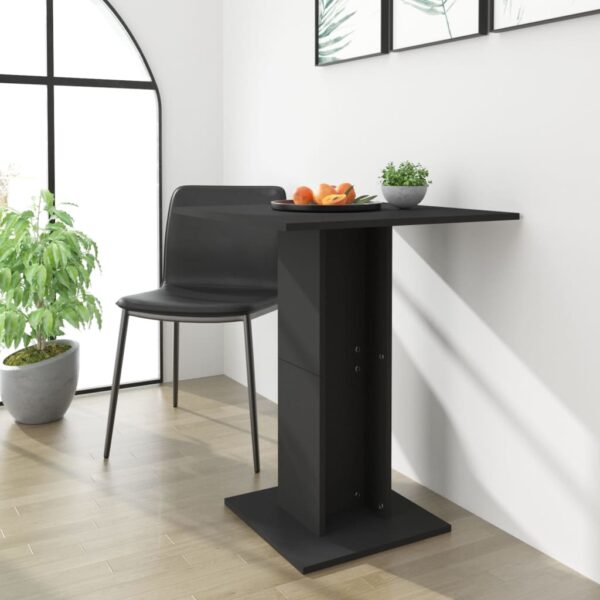 vidaXL Bistro Table Black 23.6"x23.6"x29.5" Engineered Wood