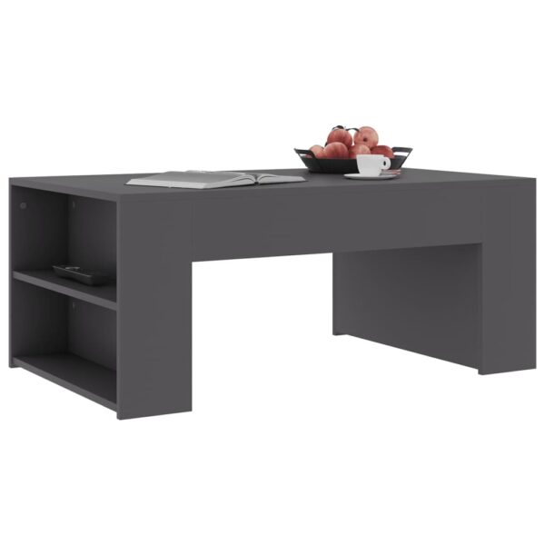 vidaXL Coffee Table Gray 39.4"x23.6"x16.5" Engineered Wood - Image 3