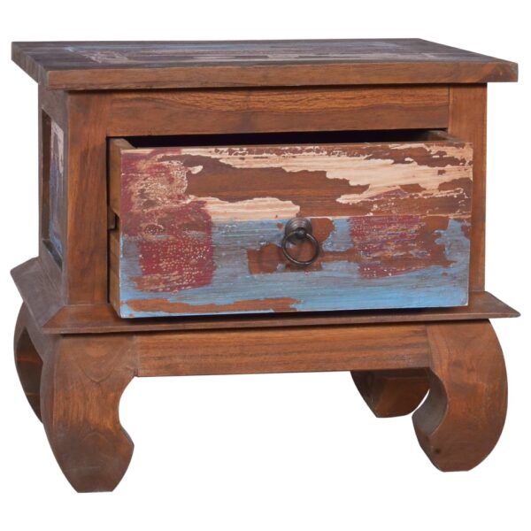 vidaXL Bedside Cabinet 17.7"x13.8"x15.7" Reclaimed Teak Wood - Image 2