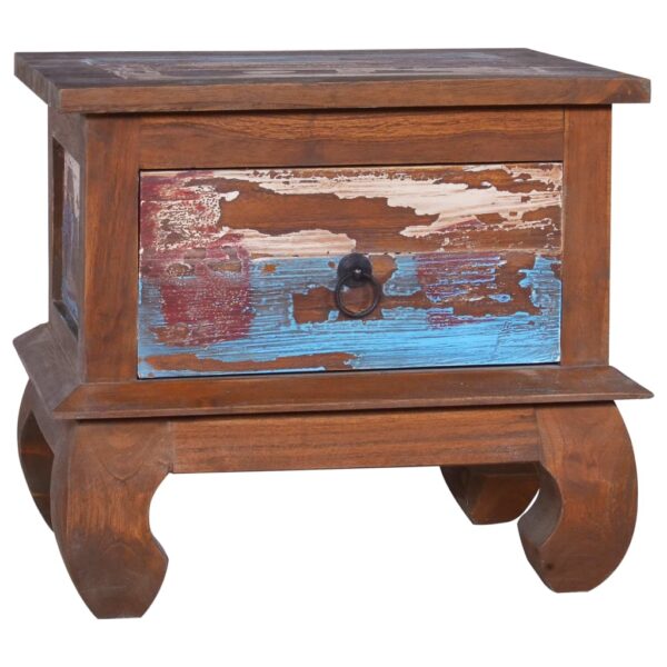 vidaXL Bedside Cabinet 17.7"x13.8"x15.7" Reclaimed Teak Wood - Image 11