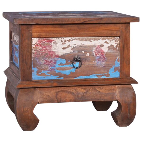 vidaXL Bedside Cabinet 17.7"x13.8"x15.7" Reclaimed Teak Wood - Image 12