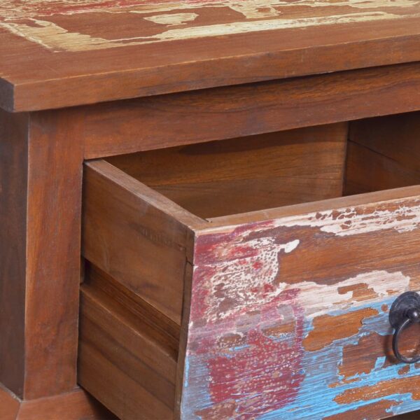 vidaXL Bedside Cabinet 17.7"x13.8"x15.7" Reclaimed Teak Wood - Image 7