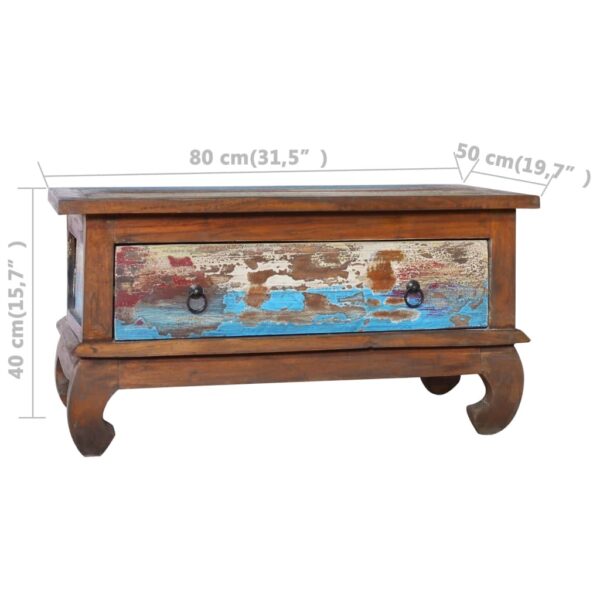 vidaXL Coffee Table 31.5"x19.7"x15.7" Reclaimed Teak Wood - Image 8