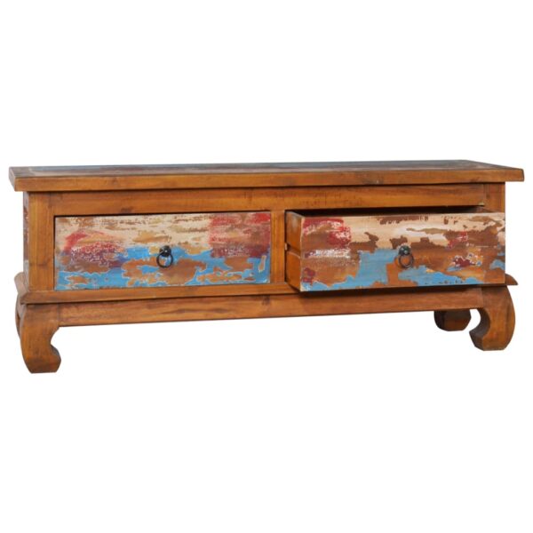 vidaXL TV Stand 43.3"x13.8"x15.7" Reclaimed Teak Wood - Image 2