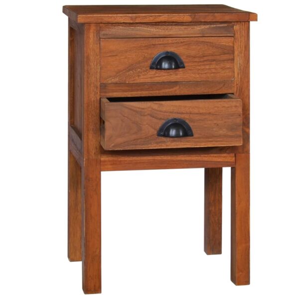 vidaXL Bedside Cabinet 15.7"x13.8"x23.6" Solid Teak Wood - Image 2