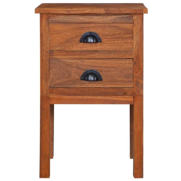 vidaXL Bedside Cabinet 15.7"x13.8"x23.6" Solid Teak Wood - Image 3