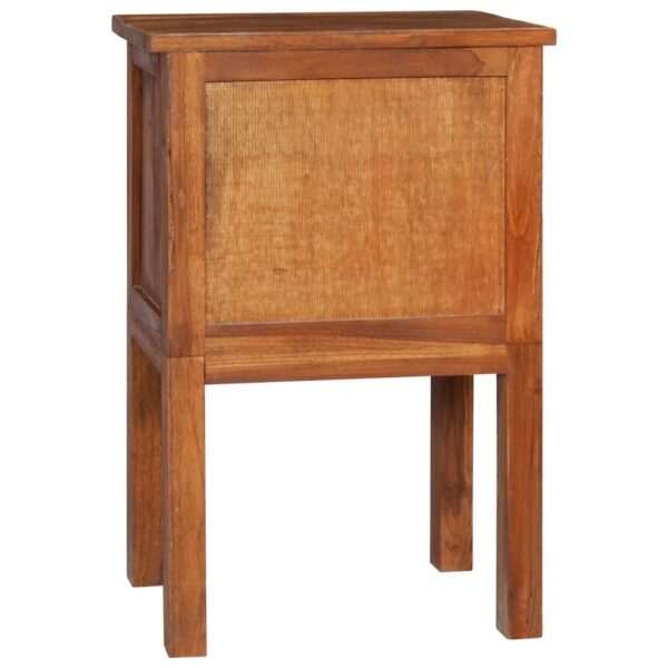 vidaXL Bedside Cabinet 15.7"x13.8"x23.6" Solid Teak Wood - Image 5