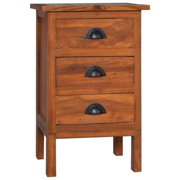 vidaXL Bedside Cabinet 15.7"x13.8"x23.6" Solid Teak Wood