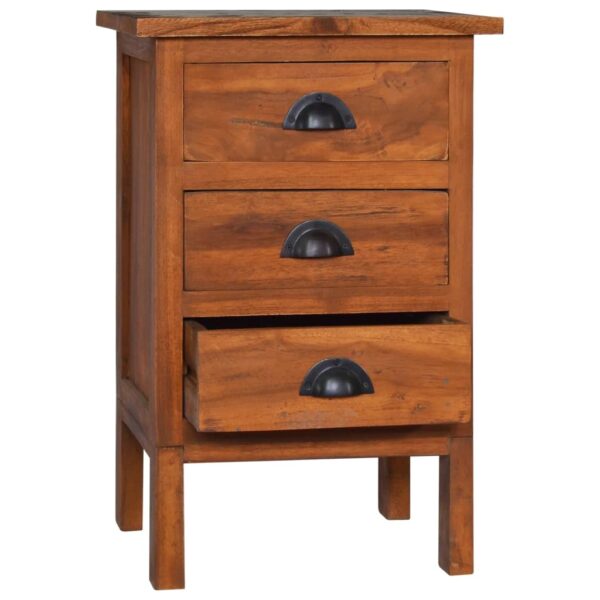 vidaXL Bedside Cabinet 15.7"x13.8"x23.6" Solid Teak Wood - Image 2