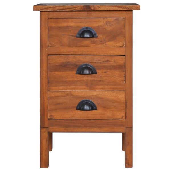 vidaXL Bedside Cabinet 15.7"x13.8"x23.6" Solid Teak Wood - Image 3