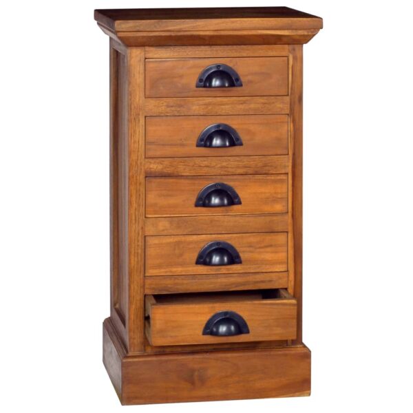 vidaXL 5-Drawer Cabinet 13.8"x11.8"x23.6" Solid Teak Wood - Image 2