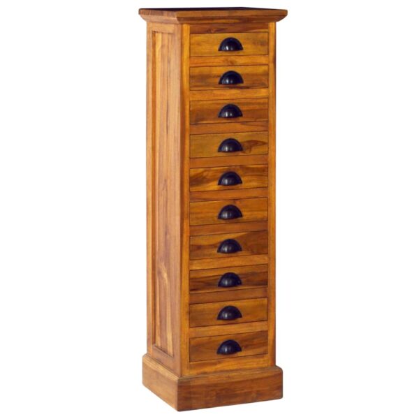 vidaXL 10-Drawer Cabinet 13.8"x11.8"x47.2" Solid Teak Wood