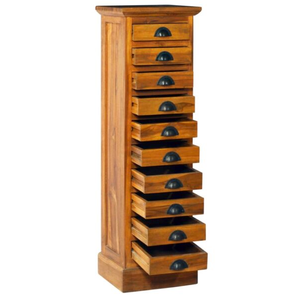 vidaXL 10-Drawer Cabinet 13.8"x11.8"x47.2" Solid Teak Wood - Image 2