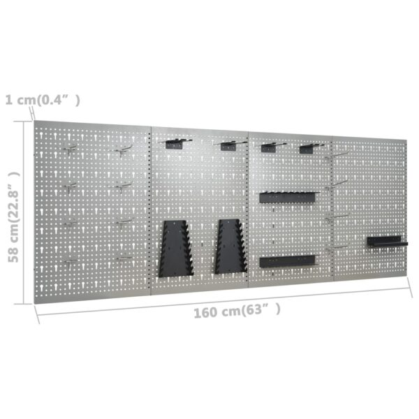 vidaXL Workbench with Four Wall Panels and Two Cabinets - Image 4