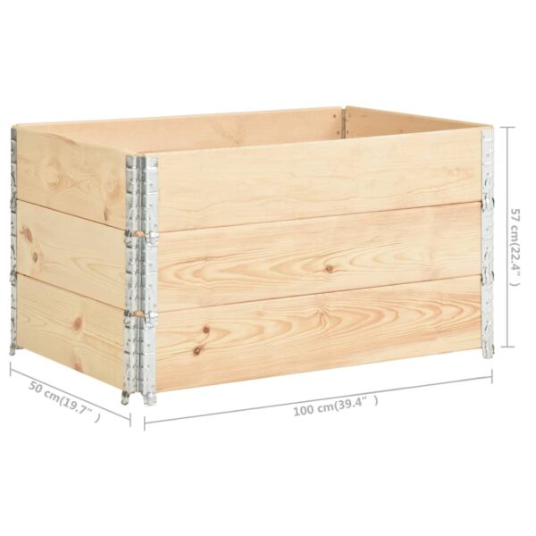 vidaXL Pallet Collars 3 pcs 19.7"x39.4" Solid Pine Wood - Image 7