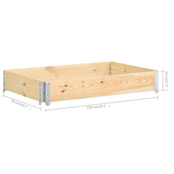 vidaXL Pallet Collar 19.7"x59.1" Solid Pine Wood - Image 7